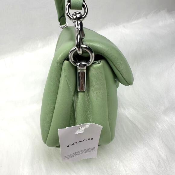 Coach Pillow Tabby Shoulder Bag 20 Leather In Silver/Pale Pistachio NWT CR703 - Picture 4 of 13